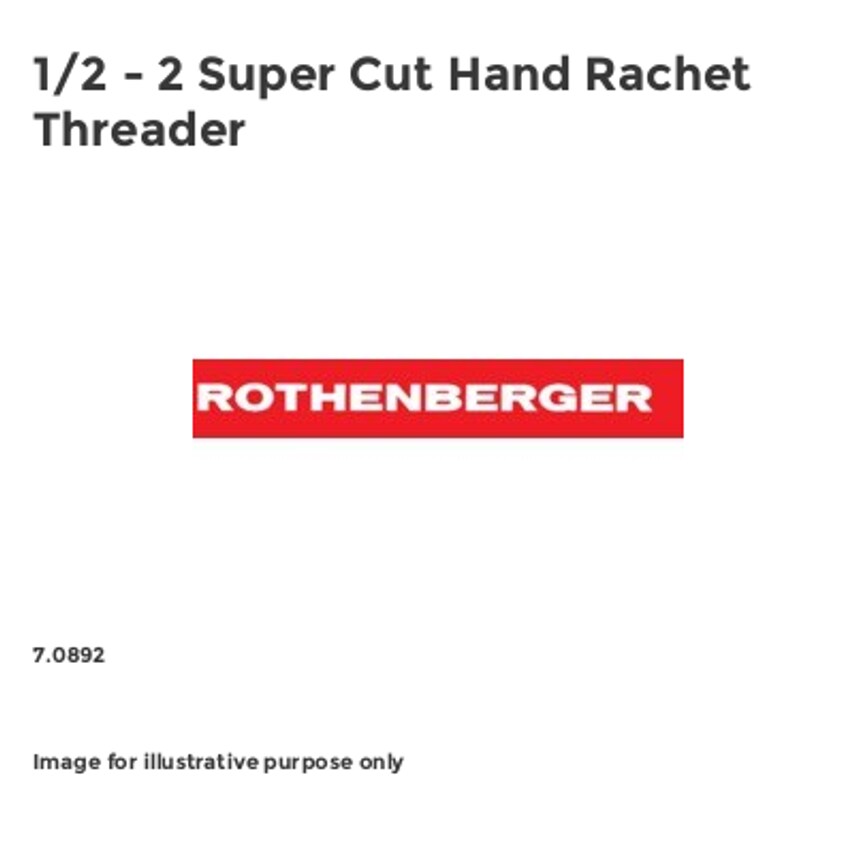 1/2 - 2 Super Cut Hand Rachet Threader