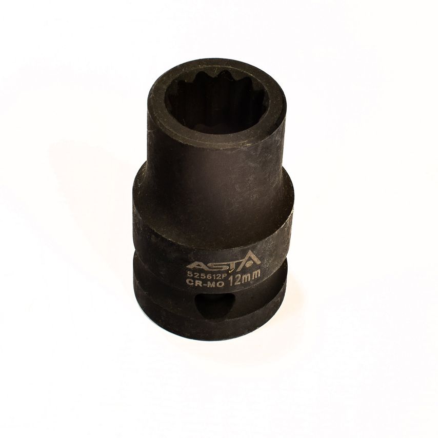 12mm 1/2" Drive Short Impact Socket 12 Point (12PT) Heavy Duty 38mm Length