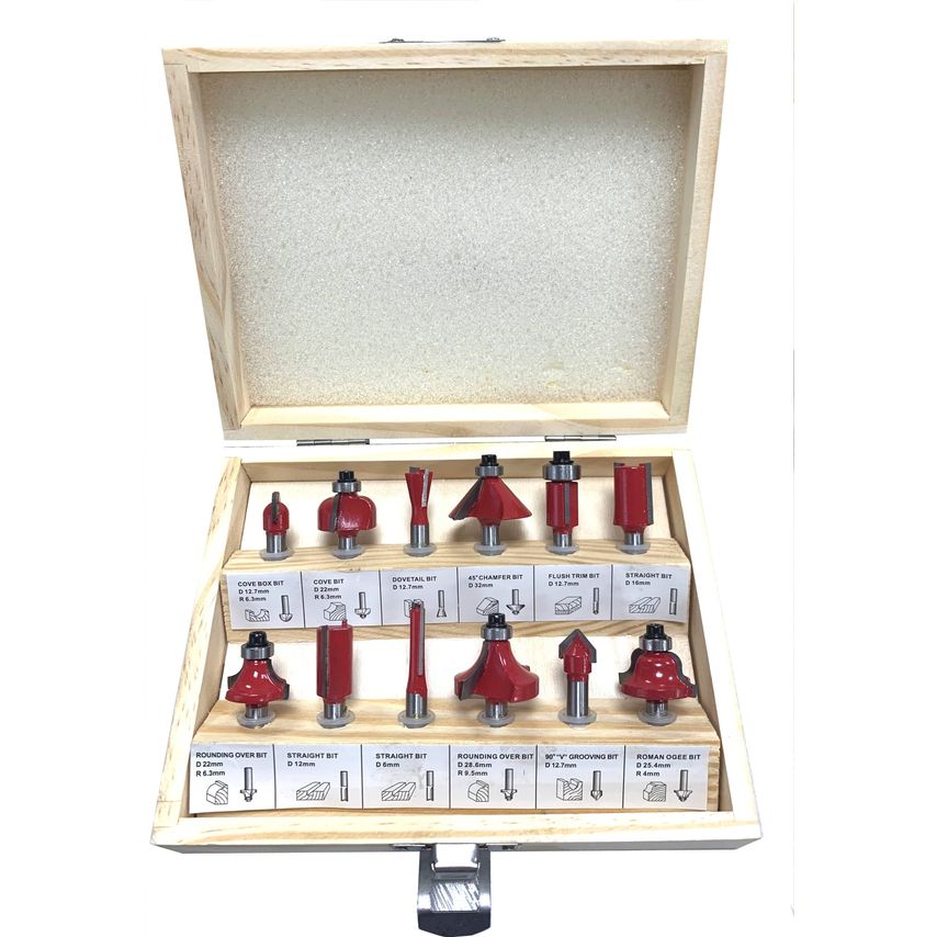 12pc Router Bit Set 1/4"