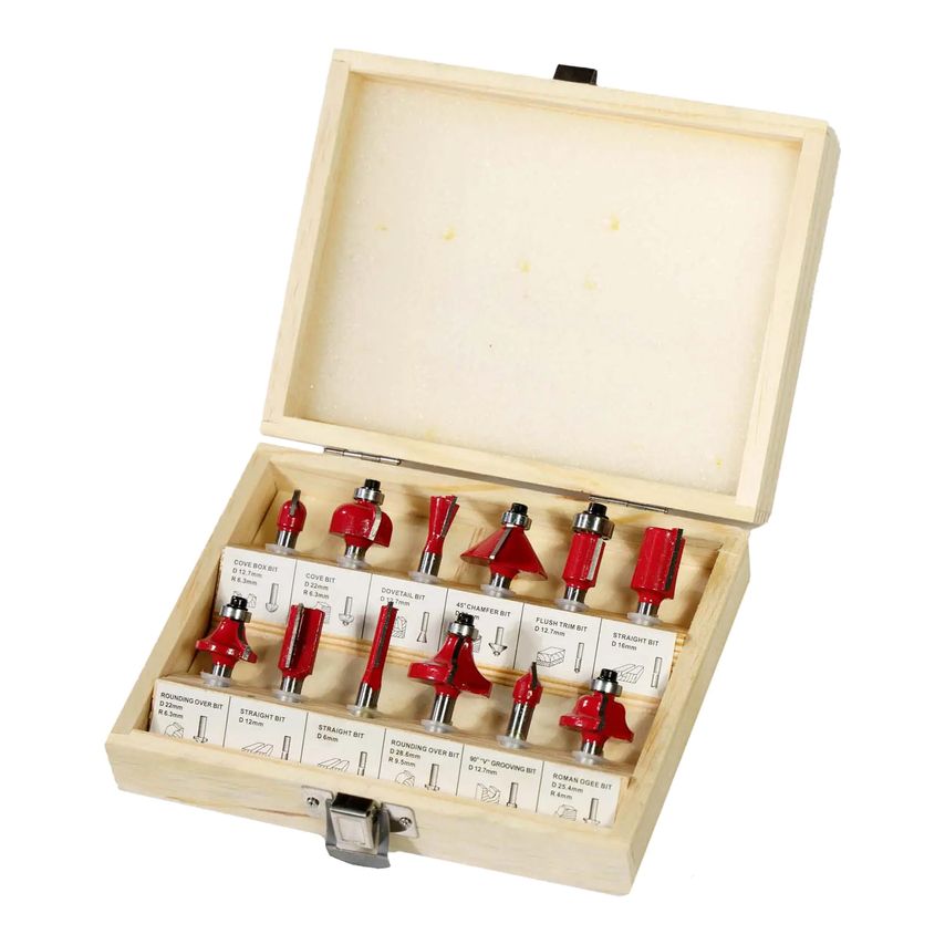 12pc Router Bit Set 1/4"