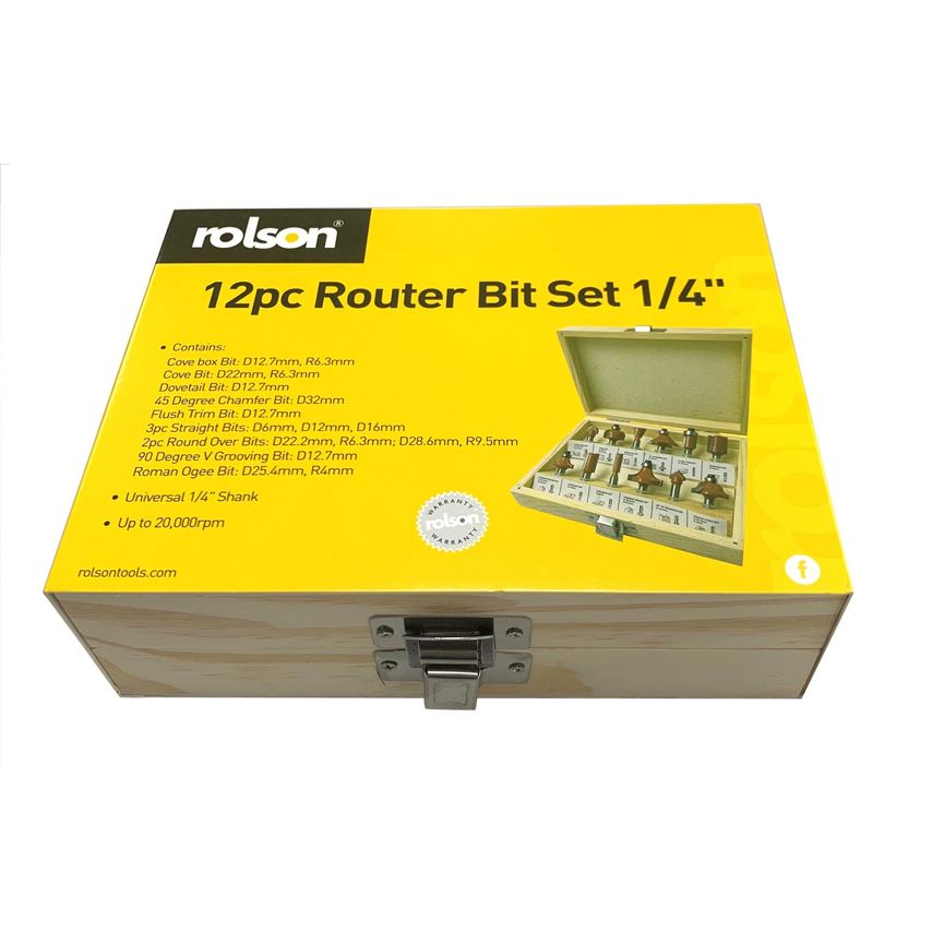12pc Router Bit Set 1/4"