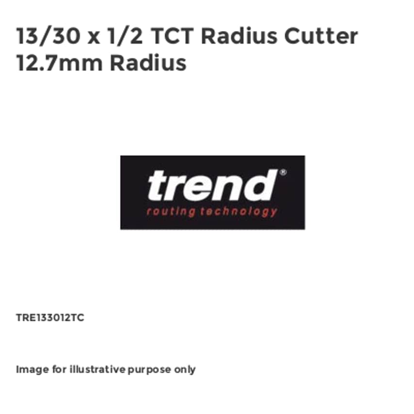 13/30 x 1/2 TCT Radius Cutter 12.7mm Radius