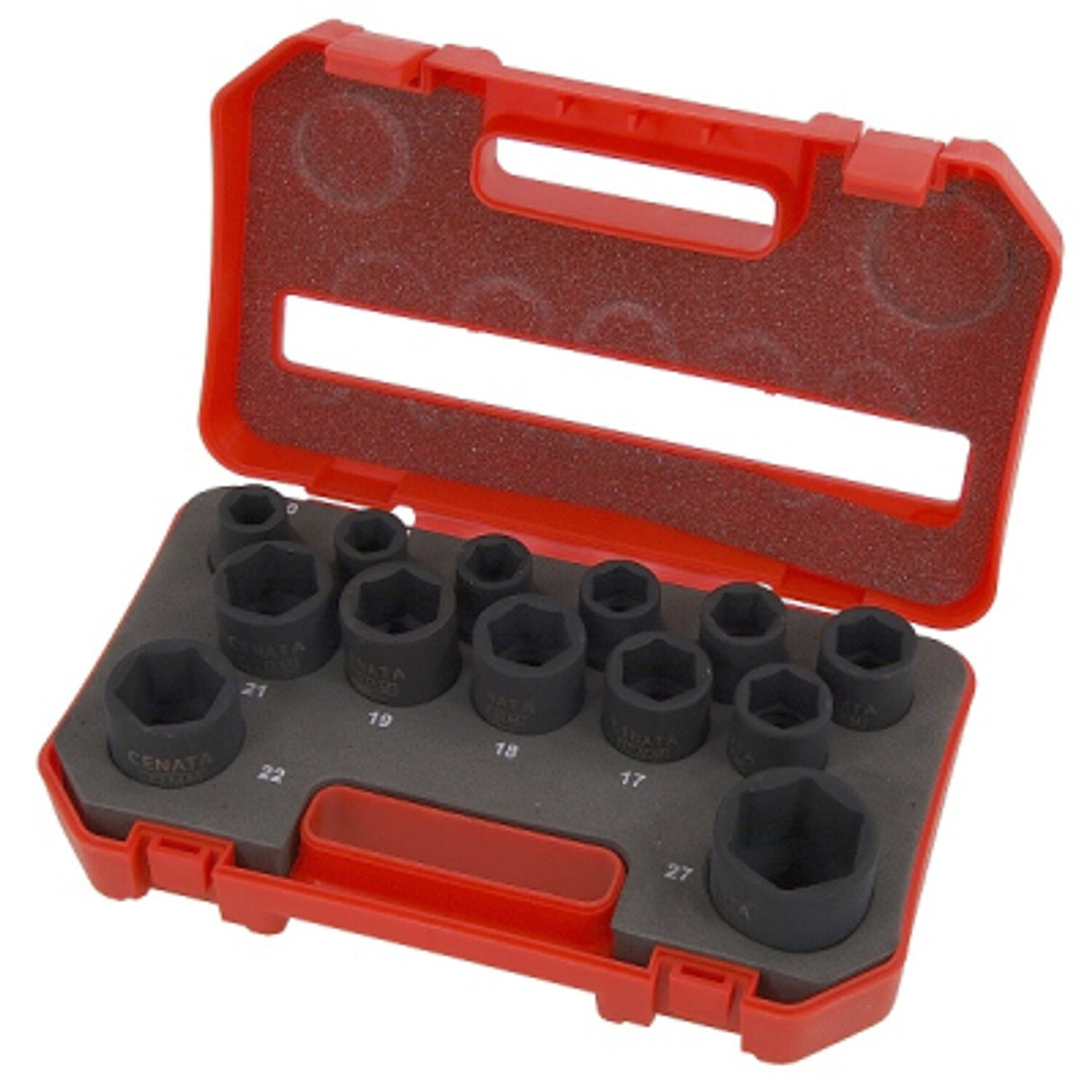 13 Piece Metric Impact Socket Set 10mm - 27mm 1/2in Drive