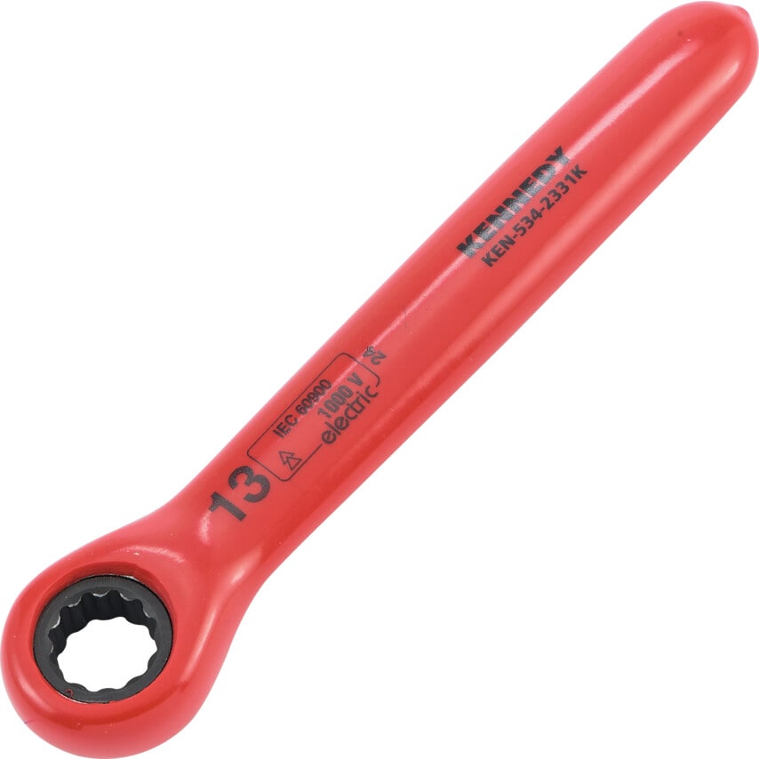 13mm Insulated Ratchet Ring Spanner Double Triangle 1000 V