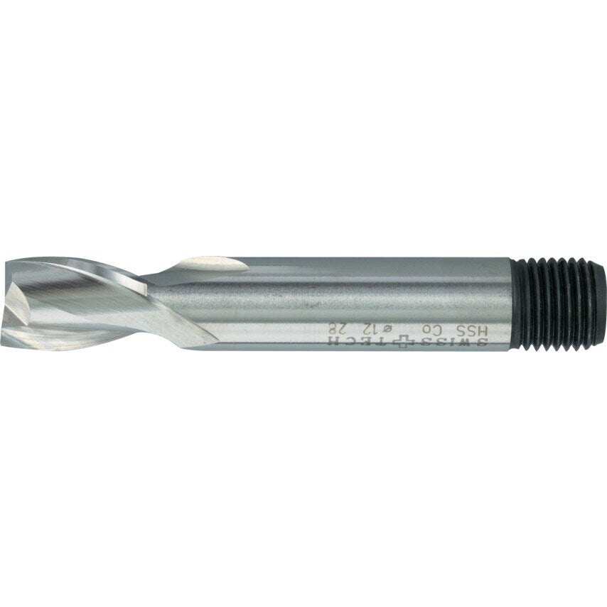 14.00MM HSS-Co 8% 2 Flute Threaded Shank Short Series Slot Drills - TiCN Coated