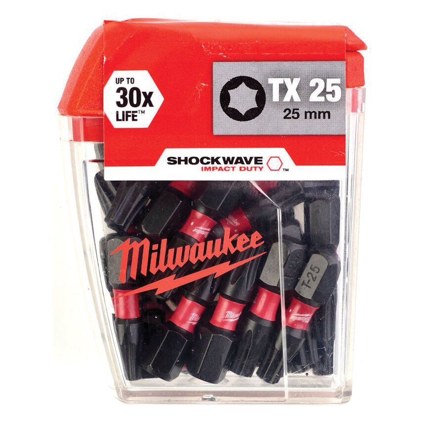 1/4"HEX Shockwave Impact Duty Driver Bit TX25x25mm (PK-25)