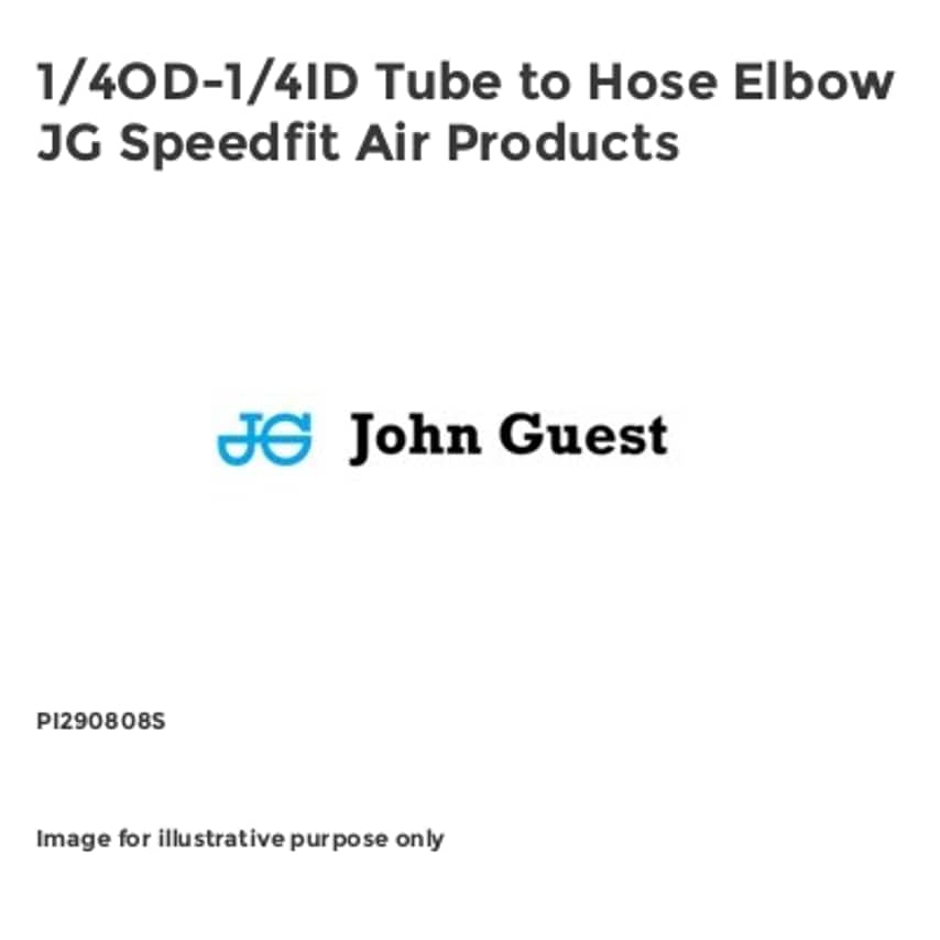 1/4OD-1/4ID Tube to Hose Elbow JG Speedfit Air Products PI290808S