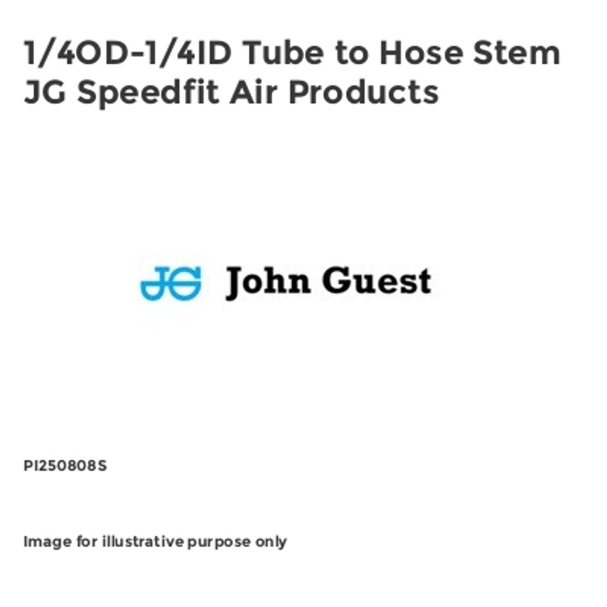 1/4OD-1/4ID Tube to Hose Stem JG Speedfit Air Products