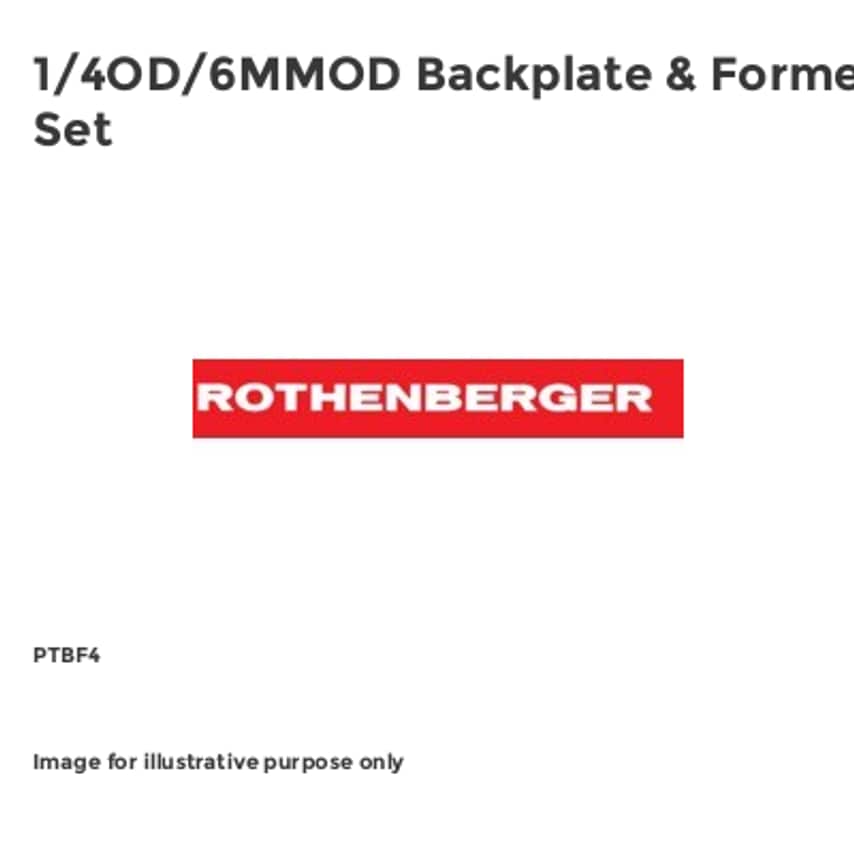 1/4OD/6MMOD Backplate & Former Set