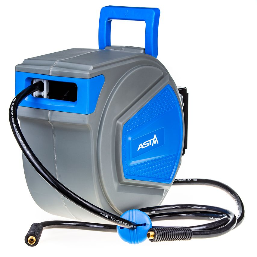 1/4" Air Hose Reel Auto Rewind Control 20m 9.5mm PVC Braided Rubber