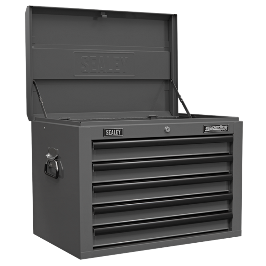 14 Drawer Topchest, Mid-Box & Rollcab Combination with Ball-Bearing Slides - Grey