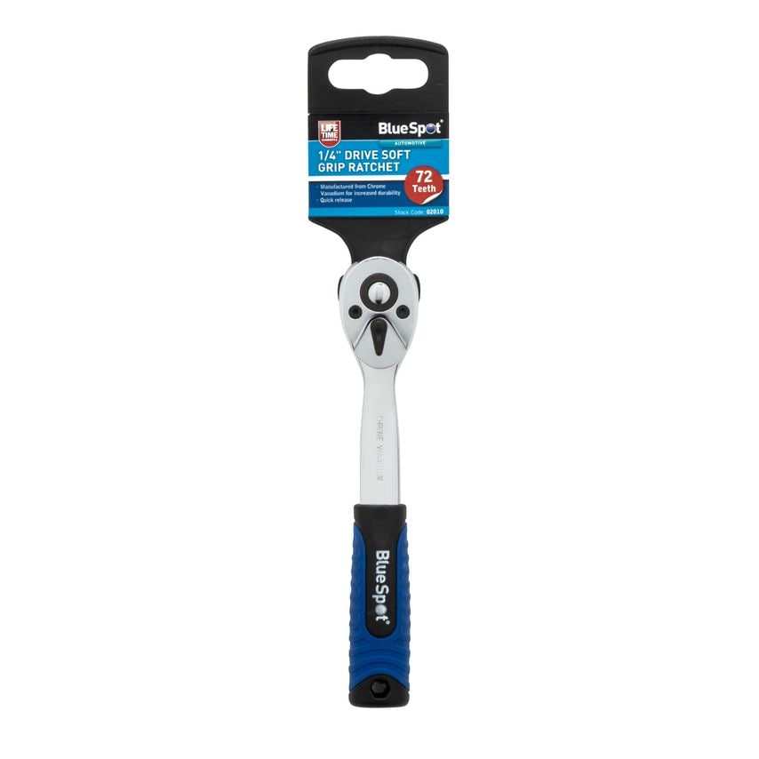 1/4" Drive Soft Grip Ratchet (72 Teeth)