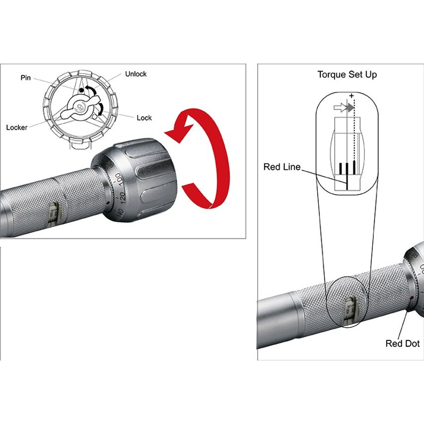 1/4" Drive Torque Wrench 24T 30-150 kgf.cm Matte Finished +/-3% BS-2154K