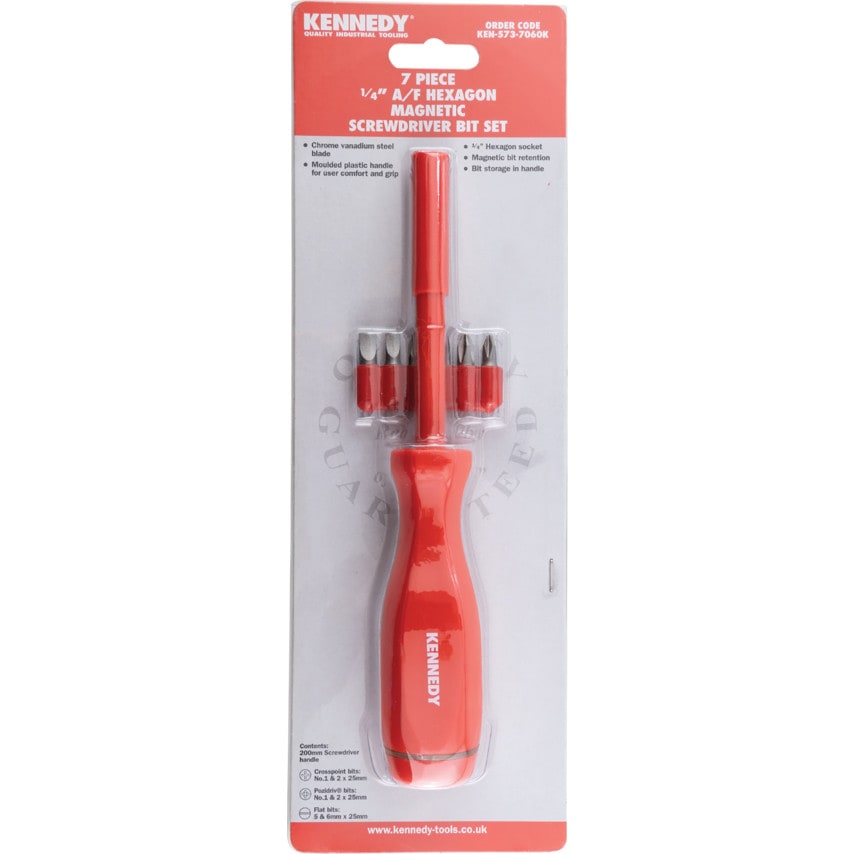 1/4" Hex Bit Driver Set comes with 6 Bits