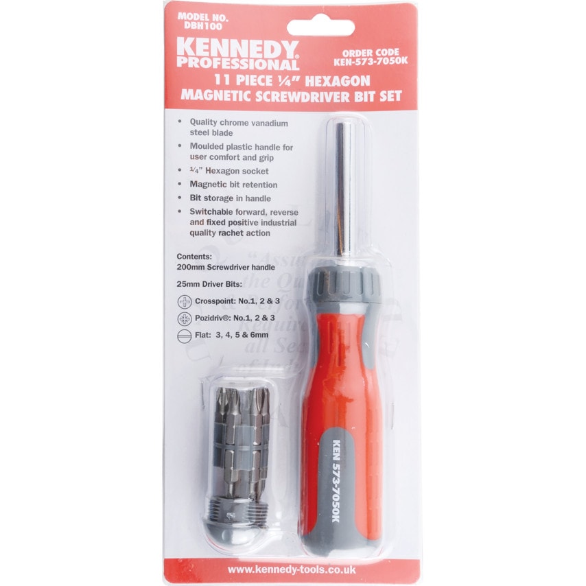 1/4" Hex Bit Ratchet Driver Set comes with 10 Bits