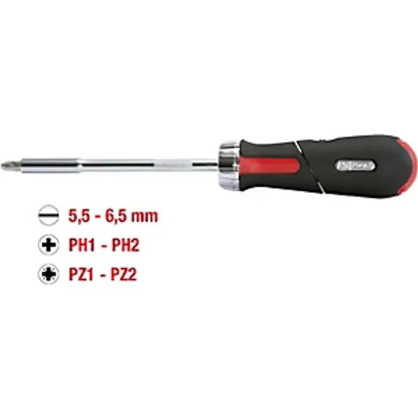 1/4'' Revolver Ratchet Bit Screwdriver Length 260 mm 7 Parts