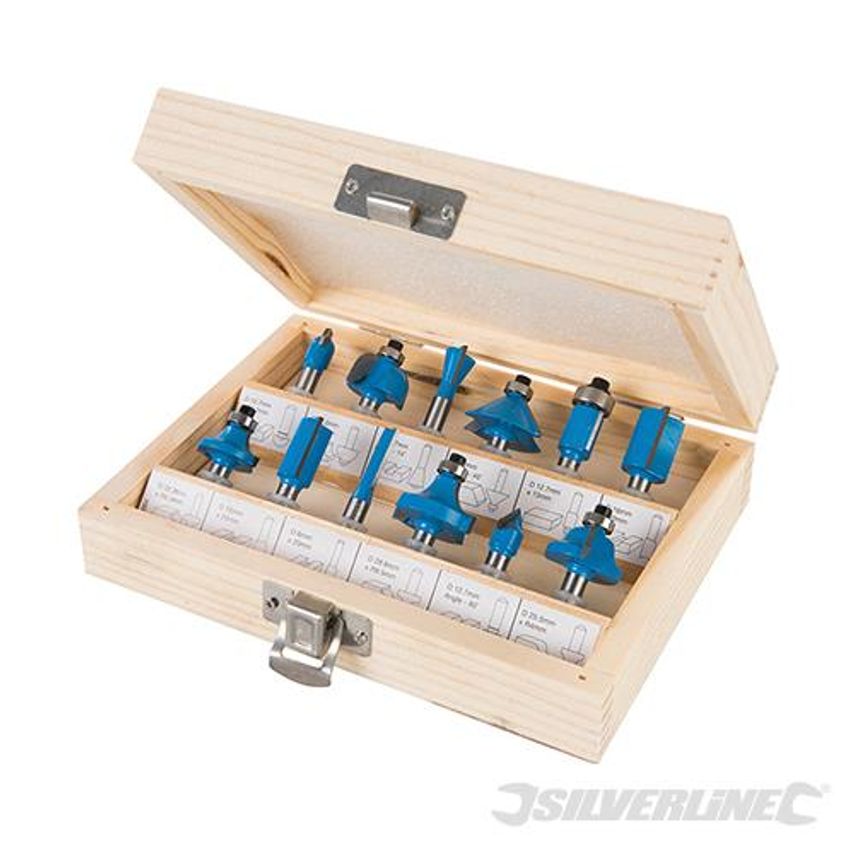 1/4" TCT Router Bit Set 12 Piece 1/4"
