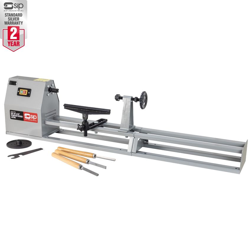 14" x 40" Starter Wood Lathe with 3pc Chisel Kit