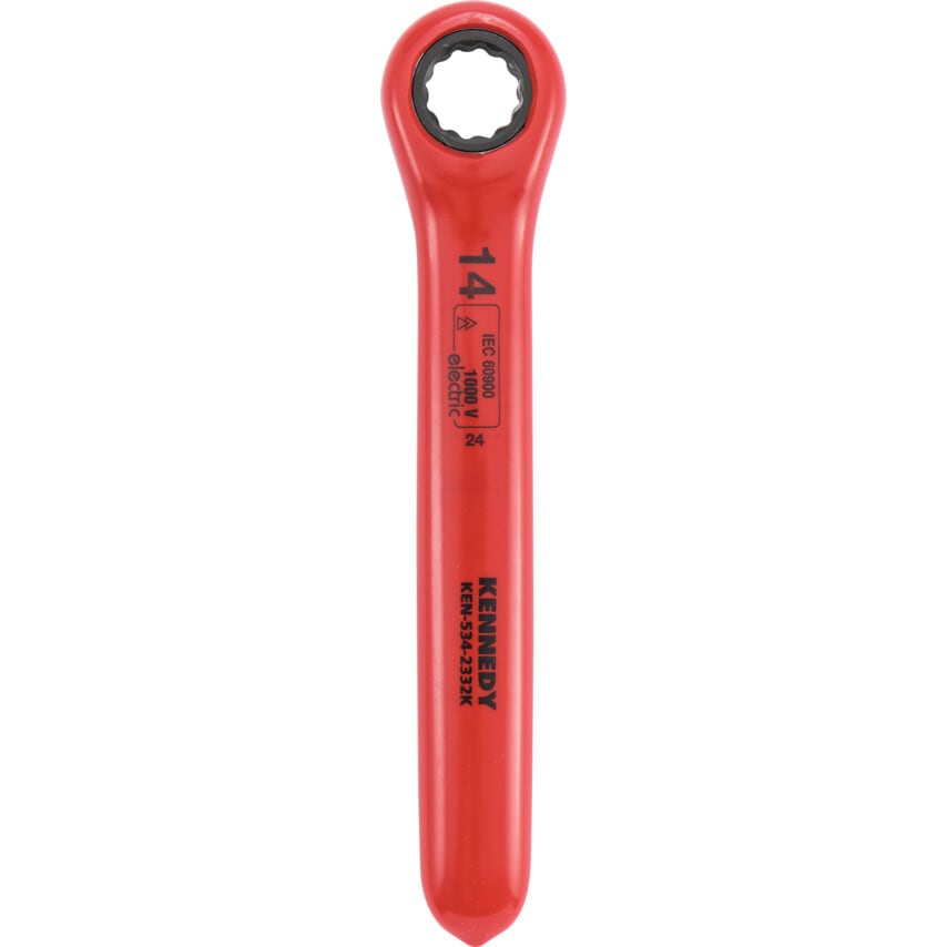 14mm Insulated Ratchet Ring Spanner Double Triangle 1000 V