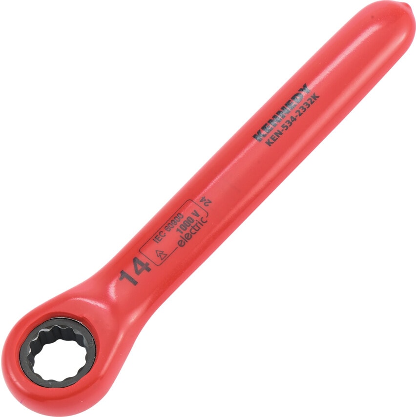 14mm Insulated Ratchet Ring Spanner Double Triangle 1000 V