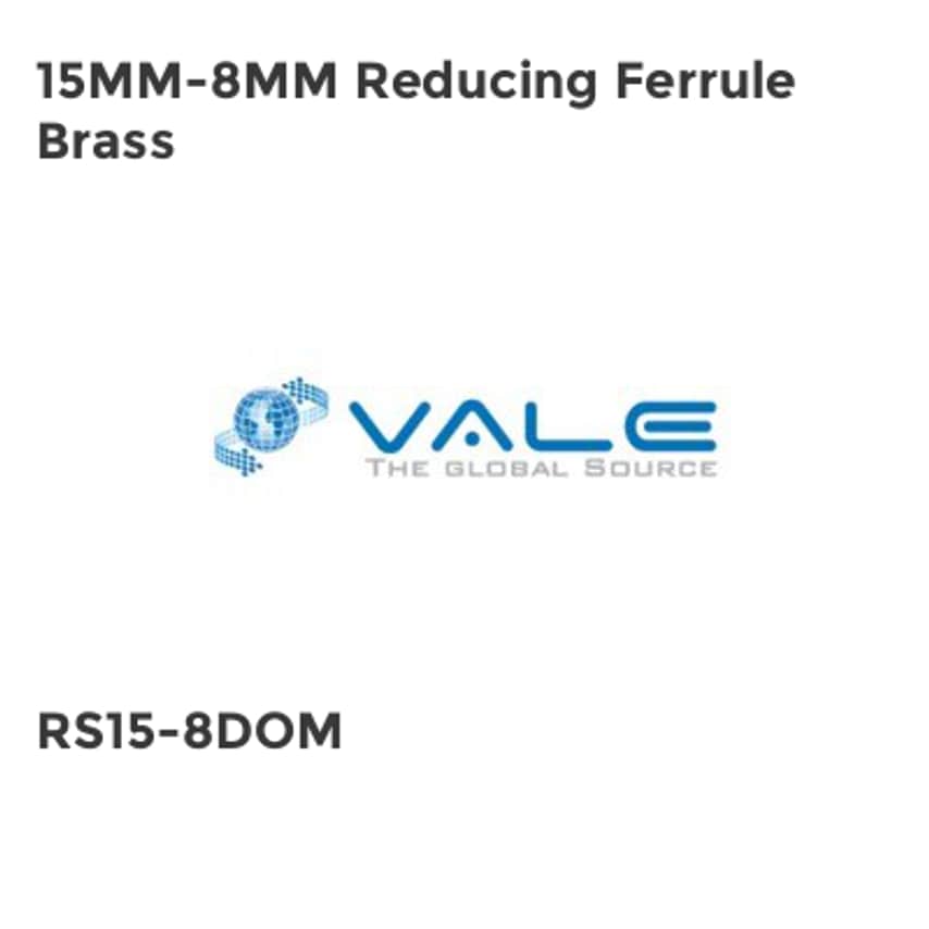 15MM-8MM Reducing Ferrule Brass RS15-8DOM
