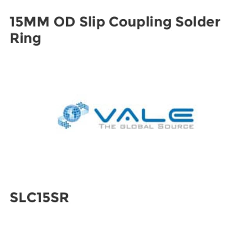 15MM OD Slip Coupling Solder Ring SLC15SR