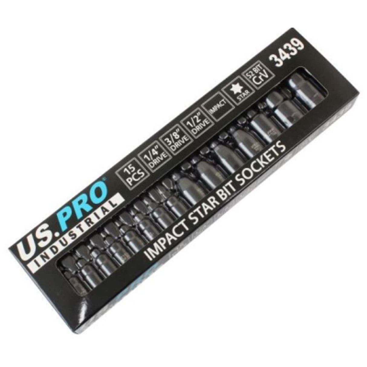 15 Piece Impact Star Bit Sockets 1/4in 3/8in 1/2in Drive