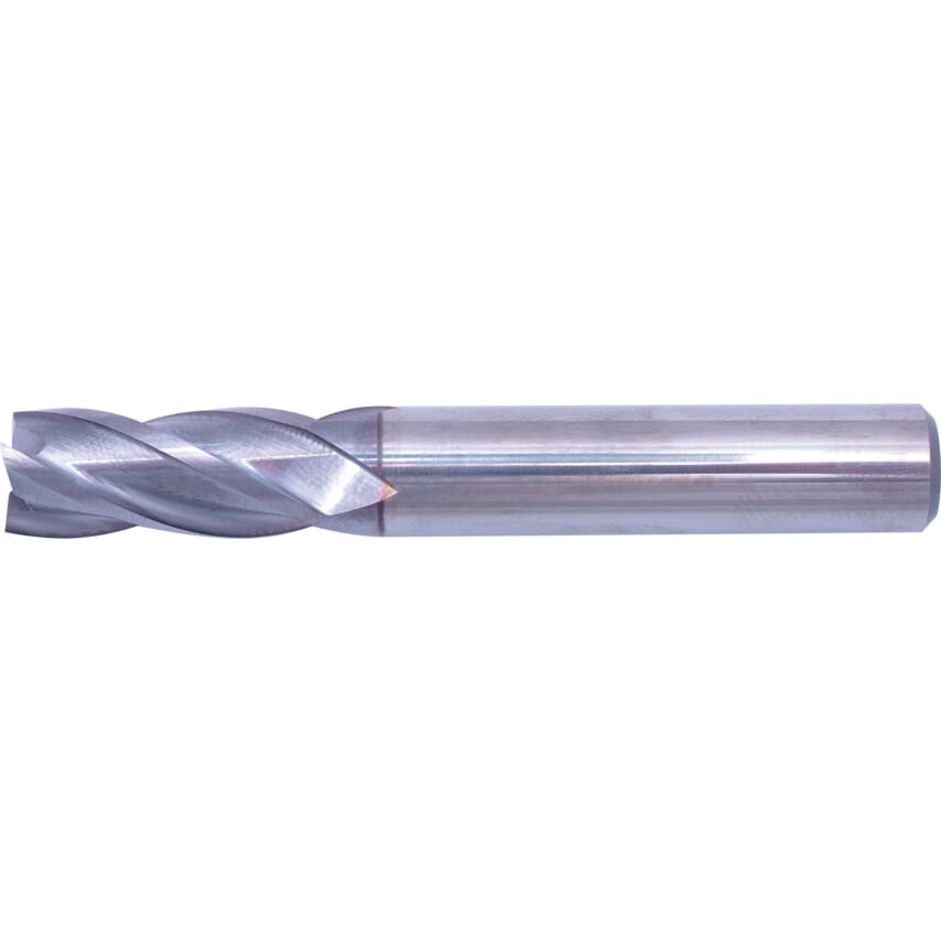 16.00MM Series 50 Carbide 4 Flute Plain Shank Short Series End Mills - TiCN Coated