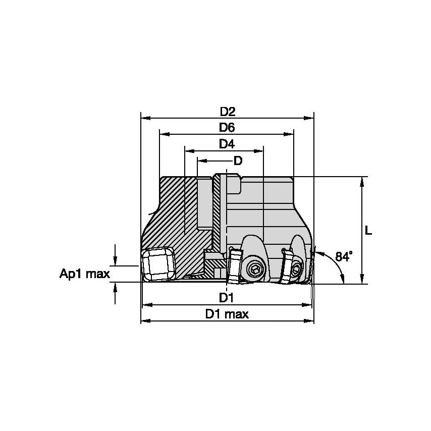 160C24LF84SN12B KSSR 84 Shell Mill D=160 Z=24