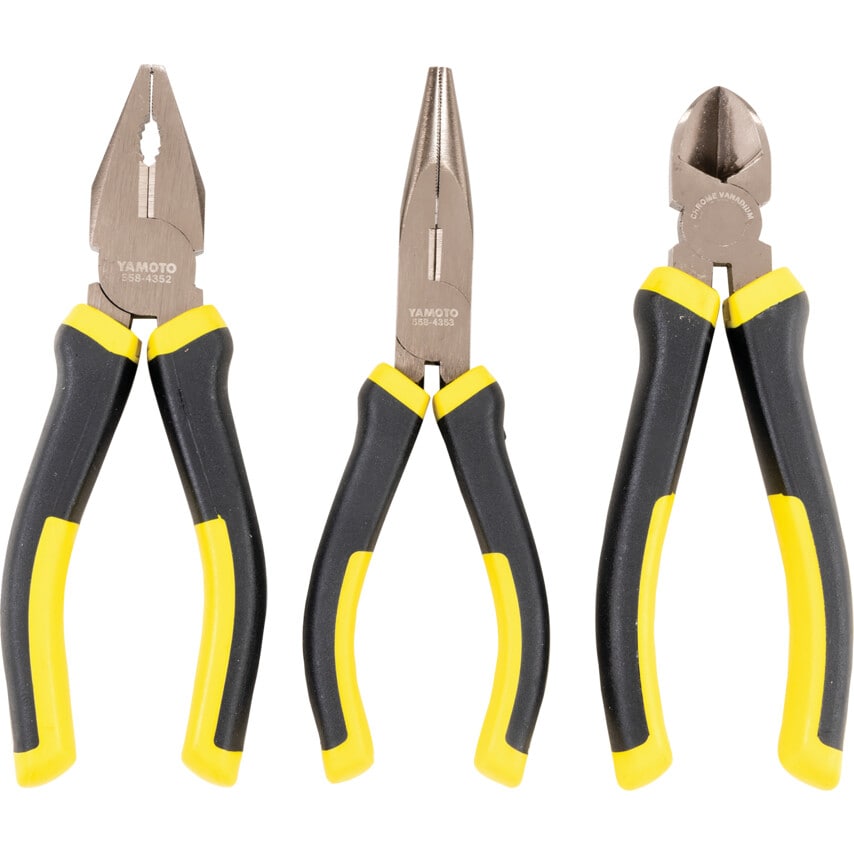160mm CV Plier Set 3 Piece Bi-Material Grip