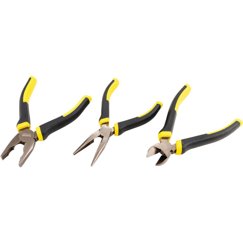 160mm CV Plier Set 3 Piece Bi-Material Grip