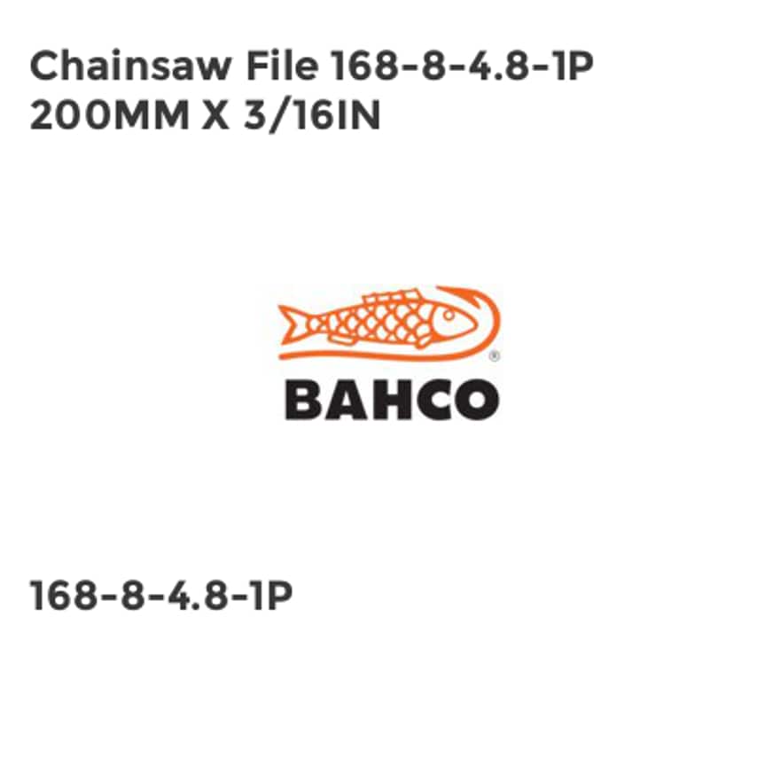 168-8-4.8-1P Round Chainsaw File 200mm x 3/16in BAHCS316