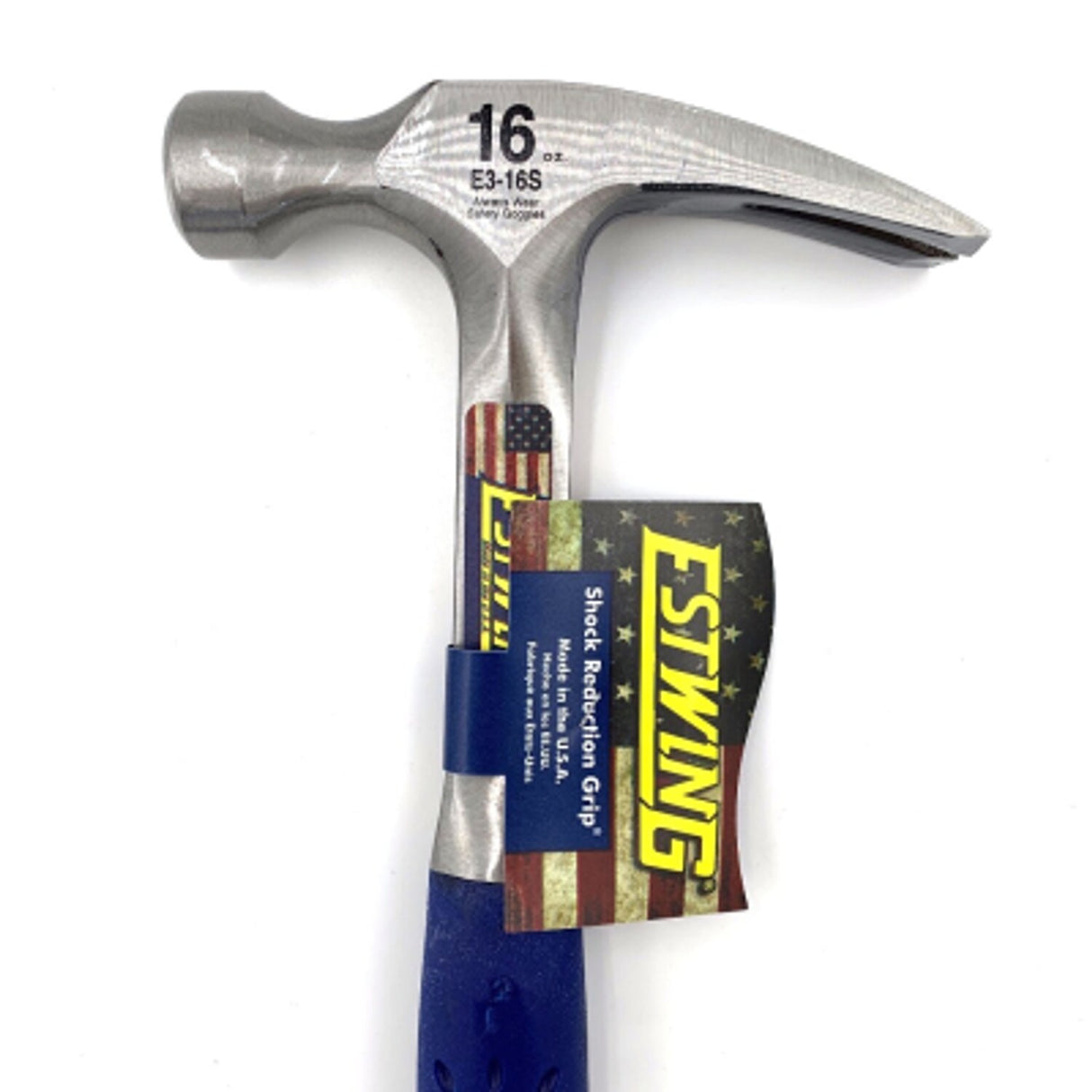 16OZ Straight Claw Nail Hammer with Vinyl Grip E3/16S
