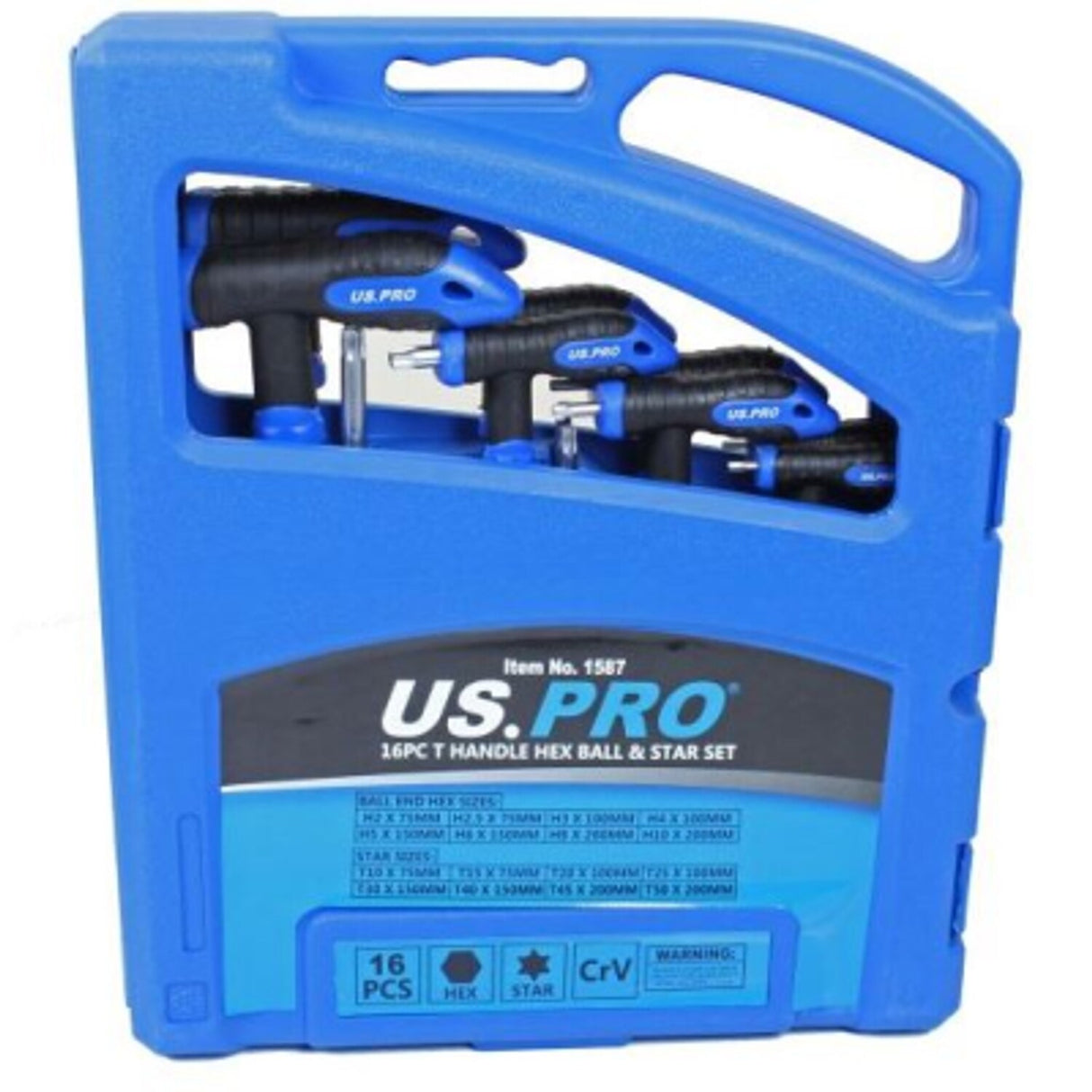 16 Piece T Handle Hex Ball & TORX Set