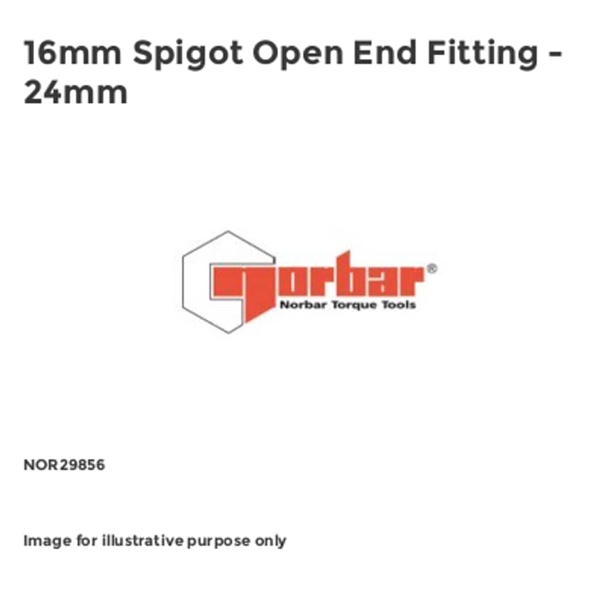 16mm Spigot Open End Fitting - 24mm NOR29856