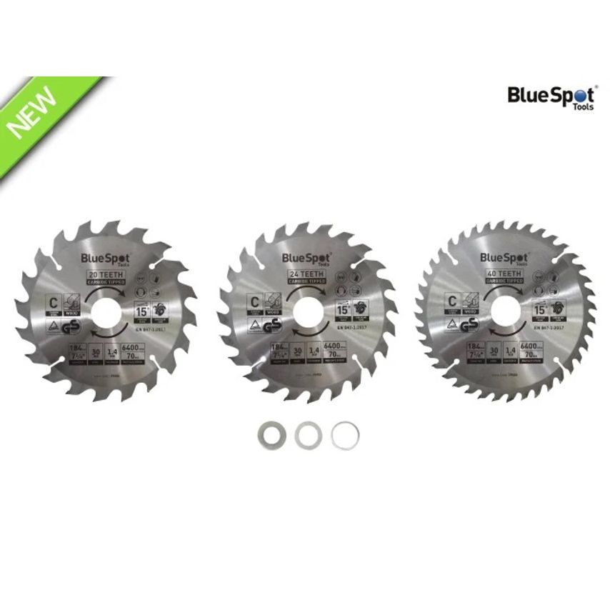 184mm Circular Saw Blade Set, 3 Piece