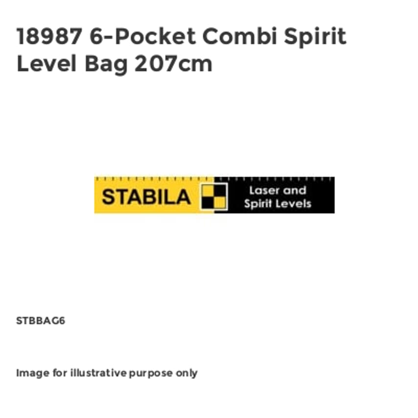 18987 6-Pocket Combi Spirit Level Bag 207cm
