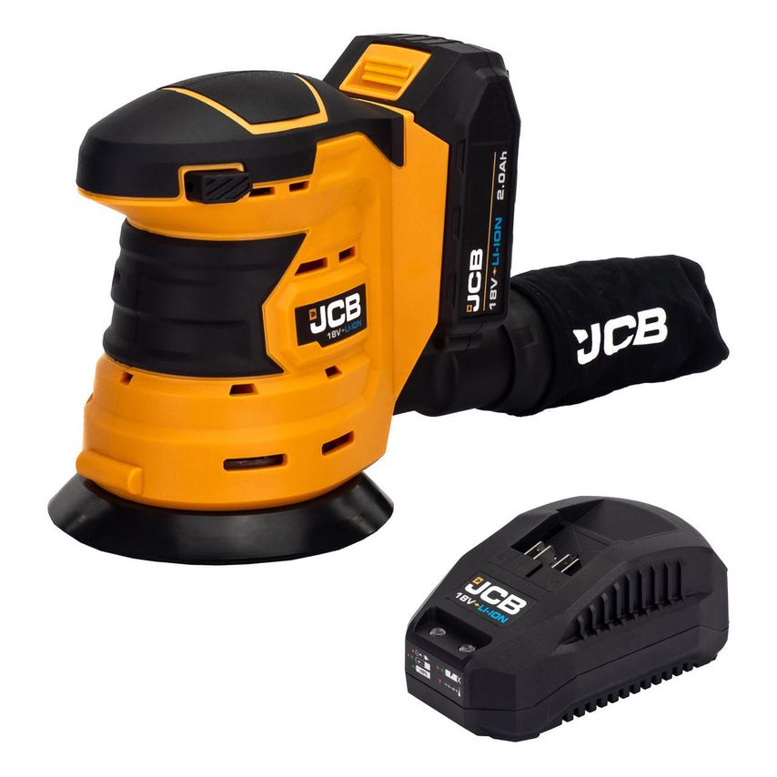18V Orbital Sander with 2.0Ah Battery and 2.4A Charger