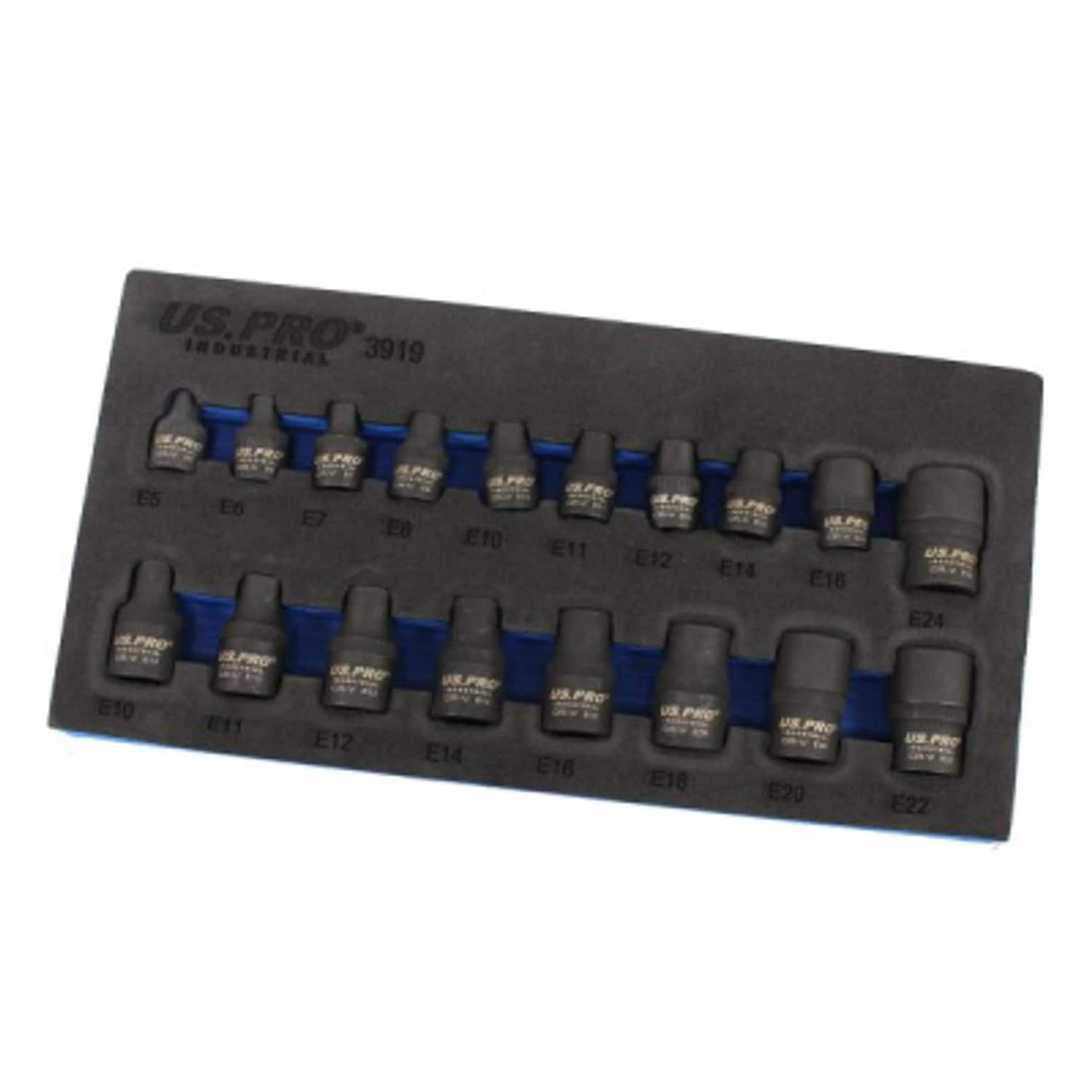 18 Piece 3/8in 1/2in Drive Impact E TORX Socket Set