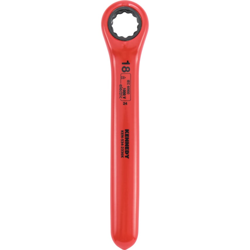 18mm Insulated Ratchet Ring Spanner Double Triangle 1000 V