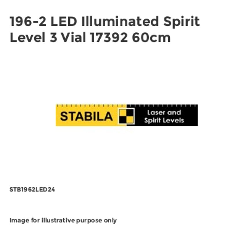 196-2 LED Illuminated Spirit Level 3 Vial 17392 60cm