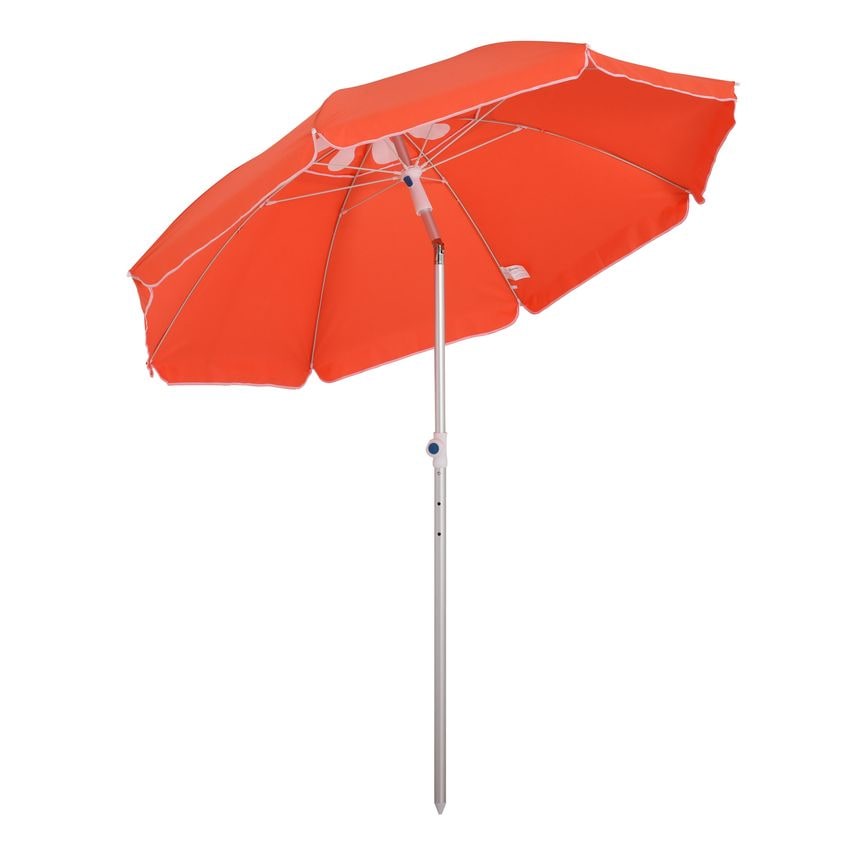 1.96m Patio Arced Beach Umbrella FCM Angle Pointed Design Carry Bag 84D-092OG