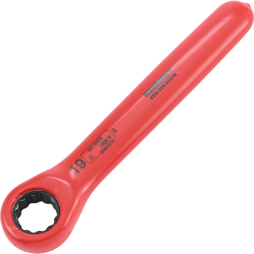 19mm Insulated Ratchet Ring Spanner Double Triangle 1000V