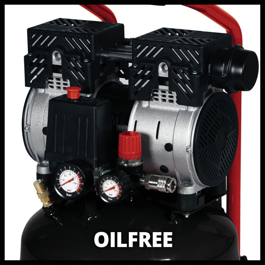 1HP 24 Litre 8 Bar Silent Oil Free Compressor
