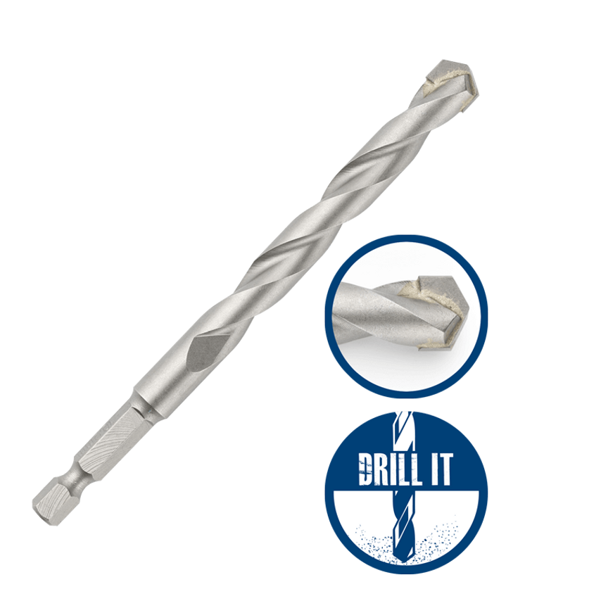 1-Piece Wallet - 6.5 x 100 1/4" Hex Shank Masonry Drill - Ctc 82075030