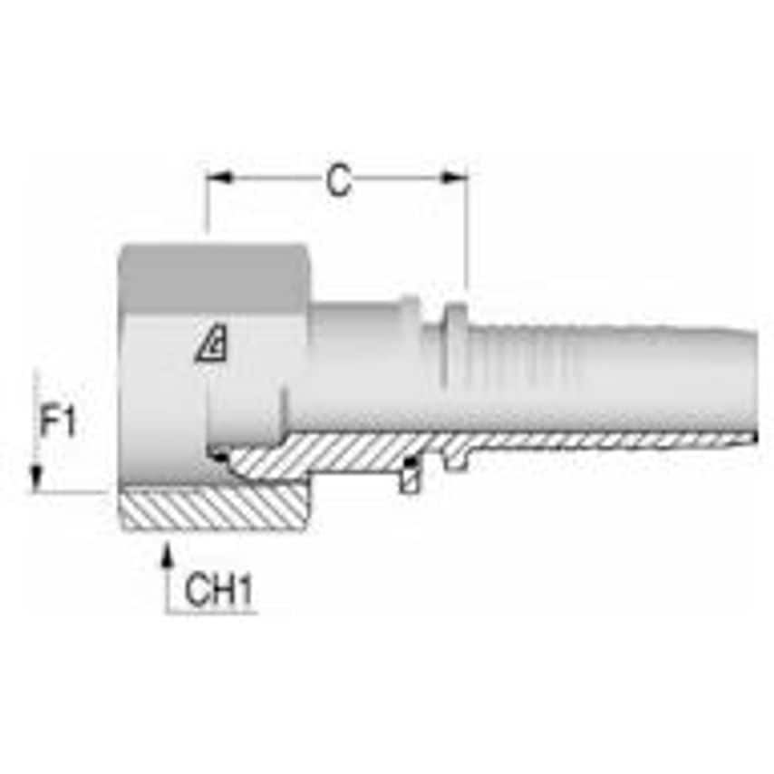 1 1/2ID-1 1/2bspP Female Insert 60 Degrees Cone Seat O Ring Seal H1220812-242400