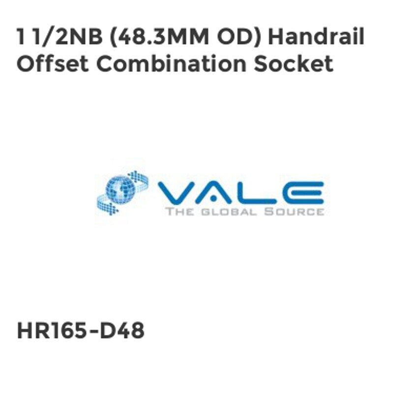 1 1/2NB (48.3MM OD) Handrail Offset Combination Socket