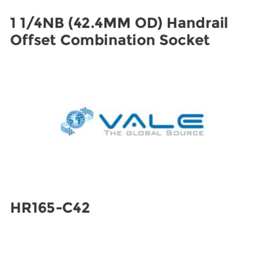 1 1/4NB (42.4MM OD) Handrail Offset Combination Socket