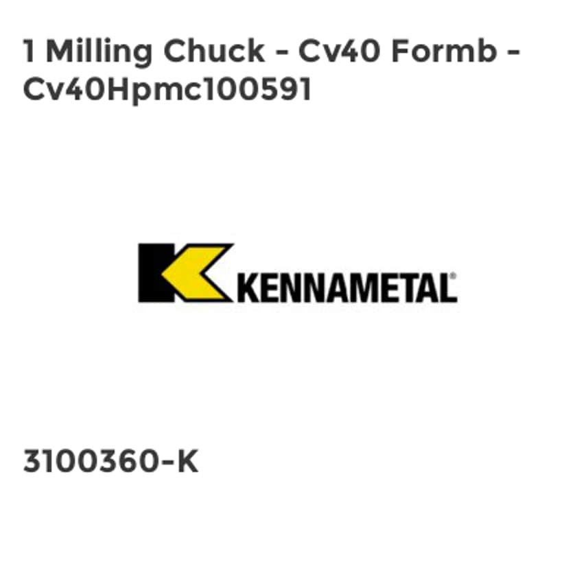 1 Milling Chuck - Cv40 Formb - Cv40Hpmc100591