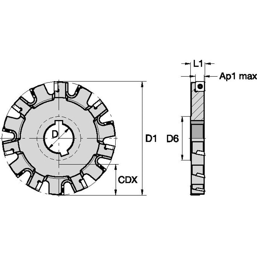 200J14RP90SD12 KSSS Fixed Pocket Slotting Cut